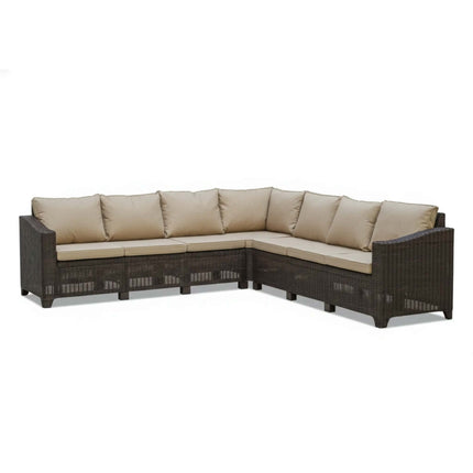 Luxury Durable Modern Outdoor Garden Patio Curved Sectional Rattan Synthetic Wicker Round With Removable Cushions Sofa Set