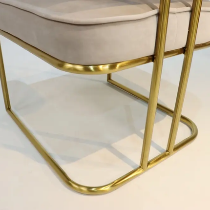 Exclusive Cream White Elite Chair High Class Modern Design with Golden Accents