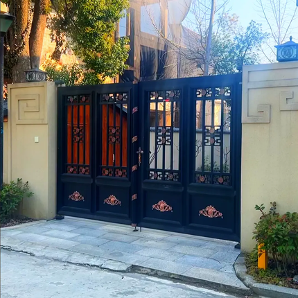 European Design Modern Aluminum Gates Wrought Aluminum Driveway House Security with Automatic Opening For Hotels and Apartments