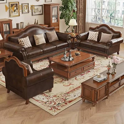 Modern Genuine Leather Sectional Sofa Set Modular Design Light Luxury Living Room Furniture