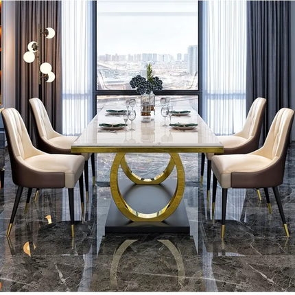 Modern Marble Dining Table Set Stylish Furniture with Chair