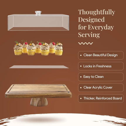 20-inch Bamboo Wood Eco-Friendly Rotating Tray Oversized And Durable For Cabinets Countertops Or Pantries