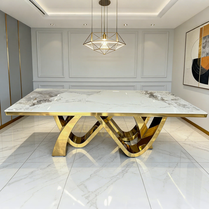 Dining Room Furniture Luxury Marble Modern Dining Table Set 6 8 Chairs Wedding Party Banquet Tables Dining Room Table For Events