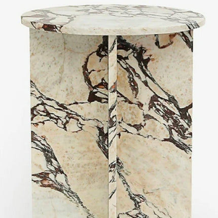 Luxury Calacatta Viola Marble Hotel Furniture End Table Nordic Small Round Coffee Side Table For Living Room