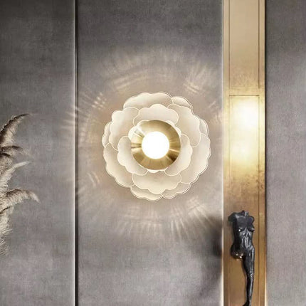 Postmodern Feather Wall Lamp Background LED Staircase Corridor Aisle Porch Atmosphere Acrylic Simple Bedroom Led Wall Lamp