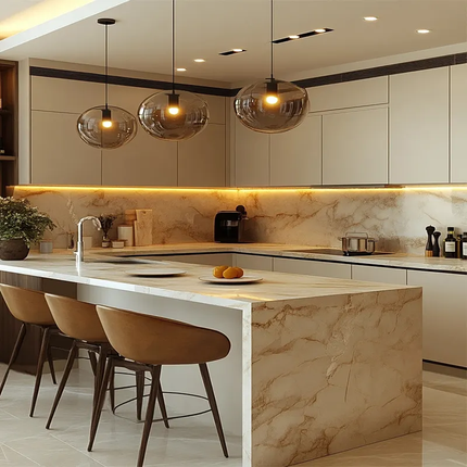 Luxury Custom Stainless Steel Kitchen Cabinets and Wardrobes Modern Design For Apartment Home Furniture Solutions