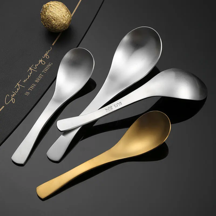 Elegant 304 Stainless Steel Rice Soup Spoons Set of 3 Sizes Heavy-Weight Metal For Home Kitchen Restaurant Dishwasher Safe