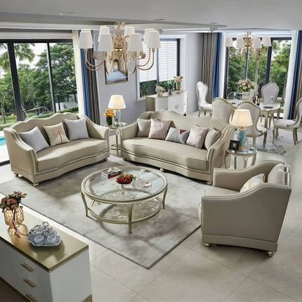 Customized Antique High Quality High End Sofas Sets Luxury Sectional Wood Frame Sofa Set Victorian Living Room Furniture
