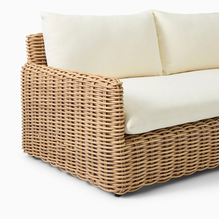 Minimalist Haven Luxury Sofa Set with Natural Rattan Weave