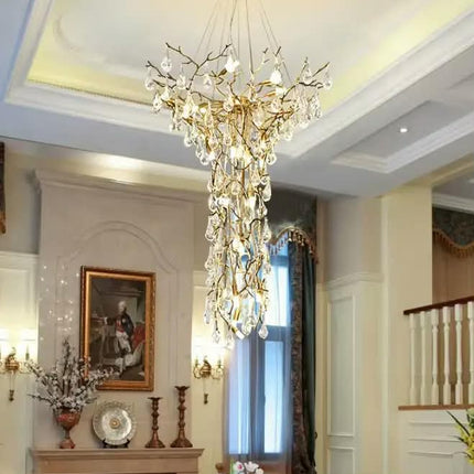 High Quality Modern Hotel Large Tree Branch Chandelier Gold Crystal Chandelier Light