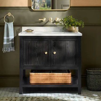 Luxurious floor-standing bathroom vanity ceramic basin smart mirror solid wood construction apartment villa bathroom furniture