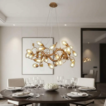 Handmade Custom Chandelier Artistic Glass Bubble Lights Creative Copper Aluminum Branches For Living Room Dining Villa Hotel