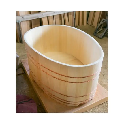 2026 Fast Selling Japanese Ofuro Wooden Soaking Bathtub Deep Freestanding Tub For Home Spa Hotel Resort And Luxury Projects