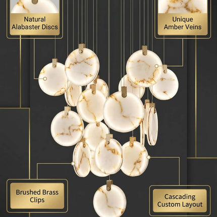 Adjustable Height Golden Brass Clear Crystal Pendant Lamp 360 Light Easy Installation for Luxury Bedside Dining Table Use