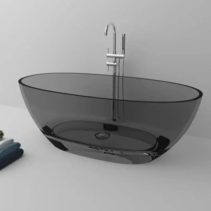 Modern Freestanding Resin Bathtub Colorful Transparent Bathroom Tub for Soaking Hotel Use