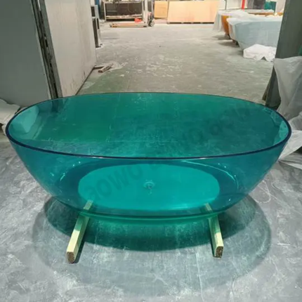 High-End Standing Bathtub Transparent, Italian Design Exclusive Modern Space Masterpiece