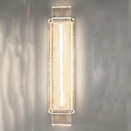 Transparent Crystal Glazed Wall Lamp with LED Source - Creative Stainless Steel Light for Hotel Lobby Aisle Living Room Bedroom