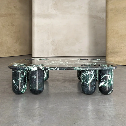 Rosso levanto marble coffee table Italian vintage style natural Stone table for living room