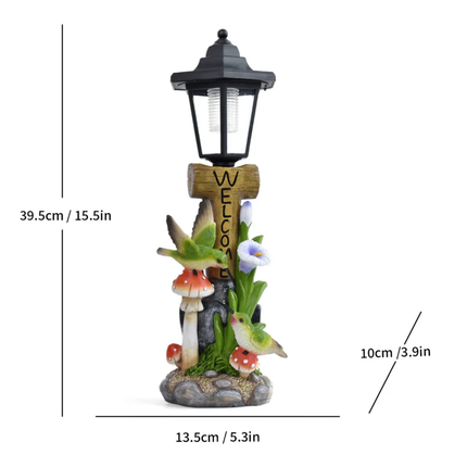 Resin Solar Hummingbird Garden Decorations Modern Outdoor Lawn & Porch Ornaments
