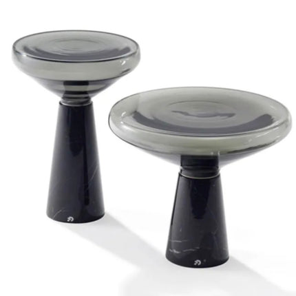 modern Sofa Side End Table Living Room Furniture Nordic Marble Base Nordic Luxury Tempered Glass Small Coffee Table For Home