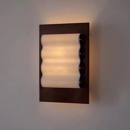 Used Minimalist Bauhaus Wave Industrial LED Wall Lamp with Fabric Shade Stainless Steel for Living Room Bedroom Corridor Aisle