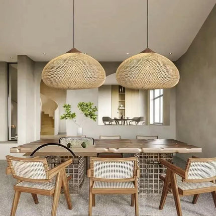 Chinese Style Crystal Rattan Lighting Bamboo Lamp 3000K Pendant Light for Hotel & Restaurant 220V Indoor Hanging Installation