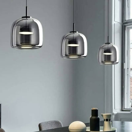 Simple Nordic Modern Glass Lamps Iron Chandelier for Dining Room Living Room Artistic Design by Designer Postmodern Bar Lamp