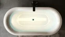 Freestanding Oval Acrylic Bathtub 1.75m Modern Design Center Drain Soaking Tub for Hotel & Villa Bathroom