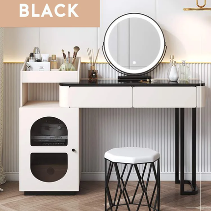 Adjustable MakeUp Desk Dressing Table With LED Mirror And Drawers Iron Vanity Table MakeUp Vanities Dresser Bedroom Furniture