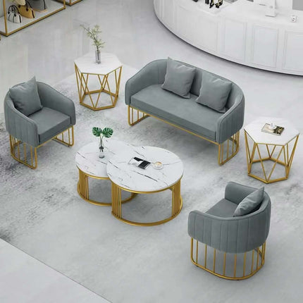 Nordic Modern Elegant Ins Style Sofa Chair Light Luxury Golden Metal Simple Design For Living Room Leisure Home Furniture Sponge