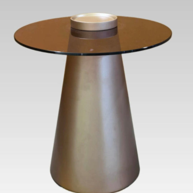 New Arrival Factory Wholesale Modern Minimalist Tempered Glass Top MDF in Metallic Lacquer Living Room Side Table Coffee Table