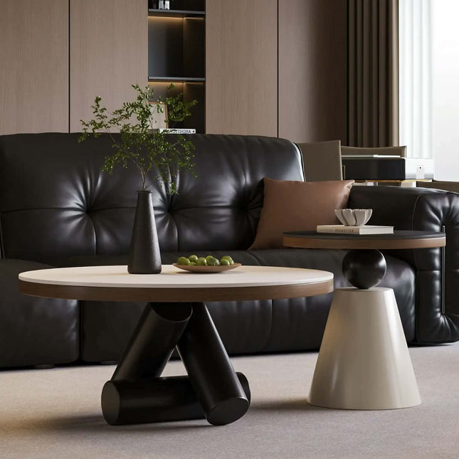 Creative Geometric Stone Coffee Table Italian Light Luxury High-End Living Room Minimalist Designer With Storage Space