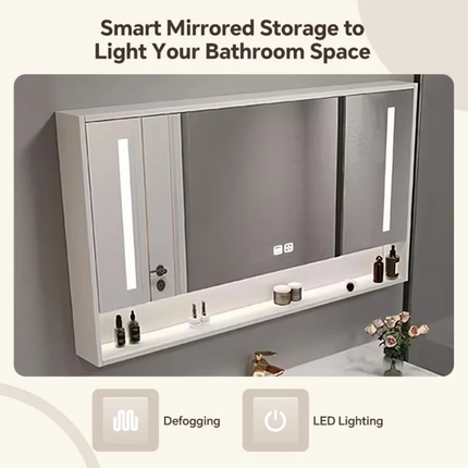 Modern single sink bathroom vanity 36-80IN solid wood grey smart mirror floating cabinet Eco-friendly water resistant features