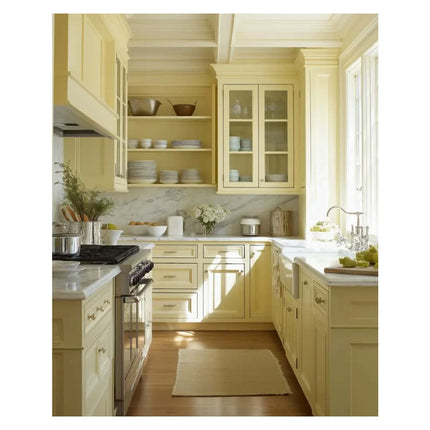 CBMmart 2026 Modular Modern Design Brown Solid Wood Lacquer Finish Kitchen Cabinet Set With Sink Included