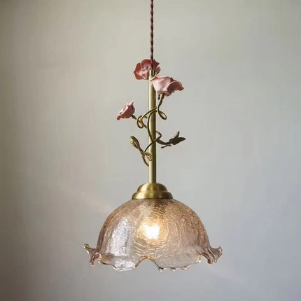 French Medieval Led Light Luxury High-End Glass Brass Ceramic High CRI 95 3-year Warranty Living Room Bedroom Bedside Wall Lamp