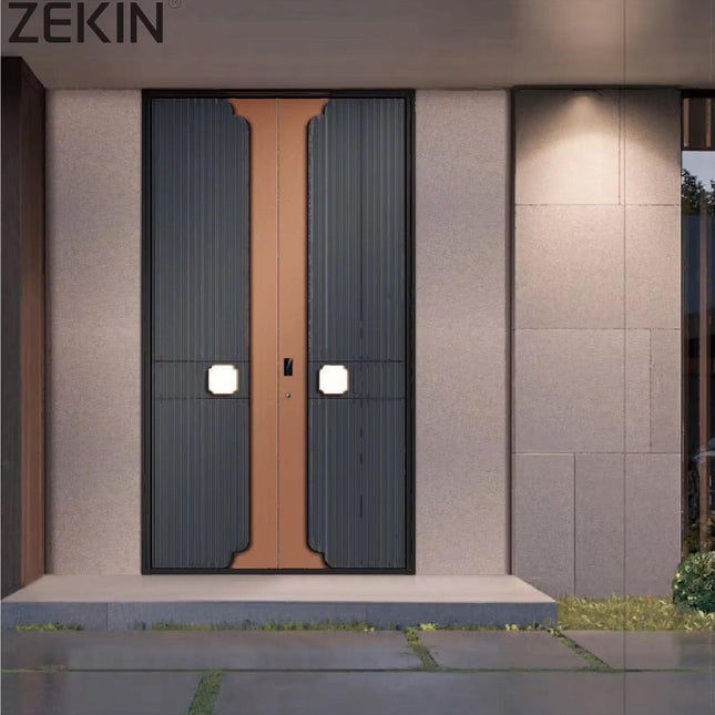 ZEKIN Australian House Anti-Theft Insulation Entrance Aluminum Entry Security Doors Wrought Aluminum Villa Door