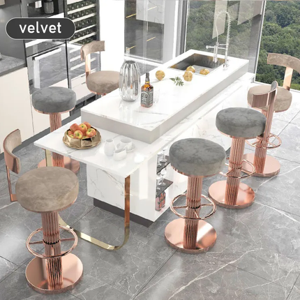 Chair Stools Chairs Modern Luxury High White for Counter Outdoor Leather Kitchen with and Restaurant Nordic Rose Gold Bar Stool