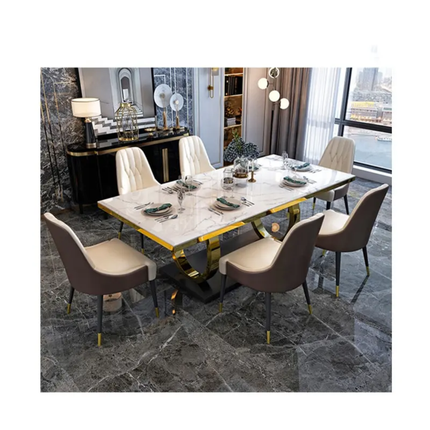 Modern Marble Dining Table Set Stylish Furniture with Chair