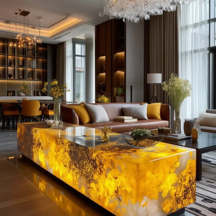 High Quality Calacatta Marble Rectangular Coffee Table Simple Style Indoor Home Decor Countertops Vanity Tops Table Tops