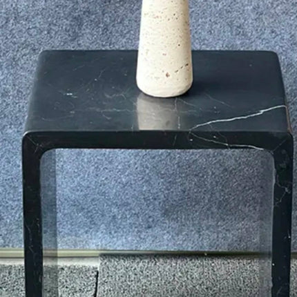 Artistic Rectangular Marble Side Table Small Size Frame Marble Table For Bedroom Nightstand and Office Accent Furniture
