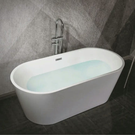 Freestanding Oval Acrylic Bathtub 1.8m Heavy Duty Modern Design Center Drain Soaking Tub for Hotel & Villa Use