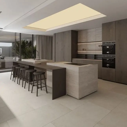 CBMmart High End Modern Custom Made Kitchen Cabinet Dark Grey Matt Lacquer Finish Made in China