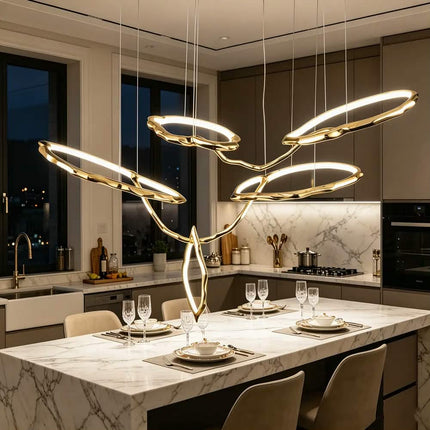 Brass Gold Long Chandelier Handmade LED Luxury Light 150cm 3000k-6000k Modern Living Room Dining Room Artistic Lighting Hotel