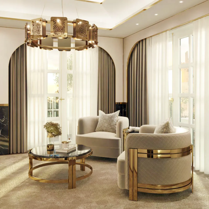 Golden Elegance Single Chair - Premium Stainless Steel Design