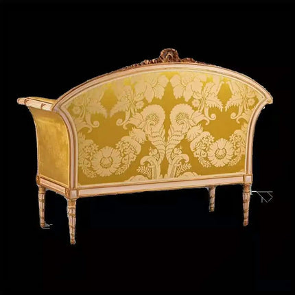 Antique French Palace Style Solid Wood Carved King Size Sofa Luxury Victorian Velvet Upholstered Living Room Furniture