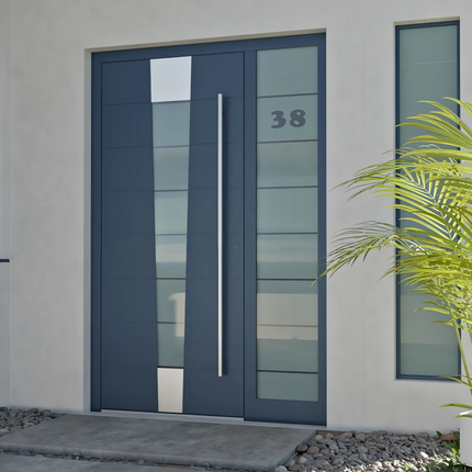 Customized Size Modern Exterior Door Aluminum Modern Entrance America Italy Metal Pivot Door Entry Doors Security Gate