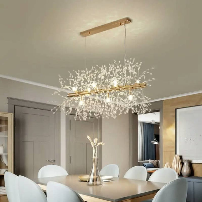 Nordic Luxury L35.4in Modern Crystal Chandelier Pendant Lamp For Living Room Dining Table Bar Oval Decorative Art Light
