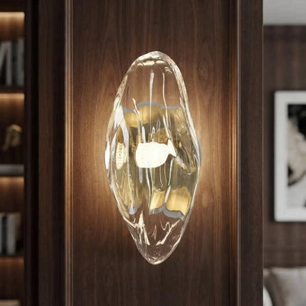 Contemporary Art Deco Crystal Glass Wall Lamp Champagne Gold IP44 Waterproof Bathroom Vanity G9 Wave Sconce