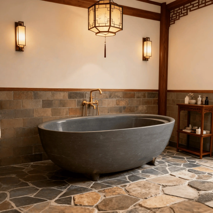 Custom High Quality Luxury Natural Marble Freestanding Bathtub For Modern Villa Bathrooms Soaking Function With Drainer