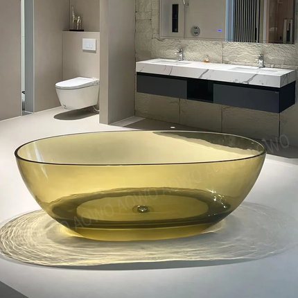 High-End Standing Bathtub Transparent, Italian Design Exclusive Modern Space Masterpiece
